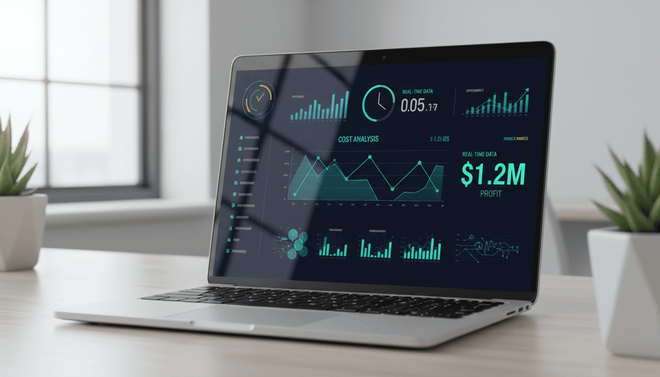 ECA analytics dashboard showing real-time manufacturing cost data